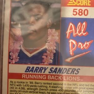 1990 signed Barry sanders card